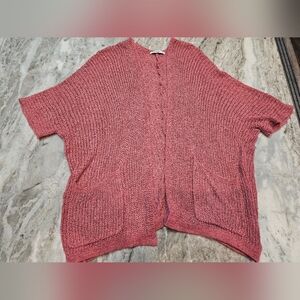 Pink Clover Open Knit Textured Short Sleeve Cardigan – Size M